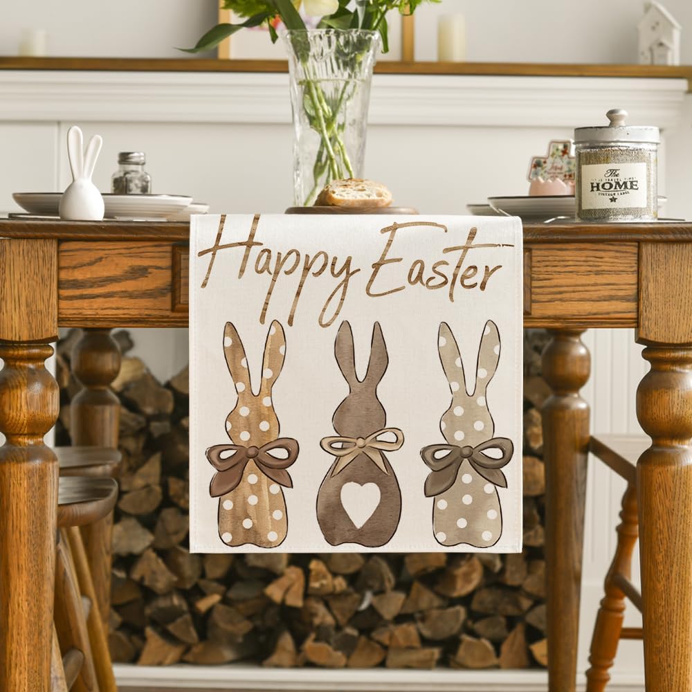 Bulk 13 x 72 Inch Easter Carrot and Bunny Table Runner for Kitchen Dining Home Party Decor Wholesale