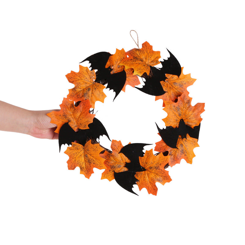 Halloween Mini Bat Wreath 10 Inch Artificial Decorative Accent