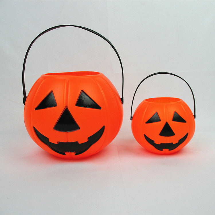 2 Pcs Halloween LED Pumpkin Candy Buckets Trick or Treat Buckets Artificial Plastic