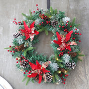 Christmas Starfish Pine Cone Wreath 24 Inch Artificial Holiday Decoration