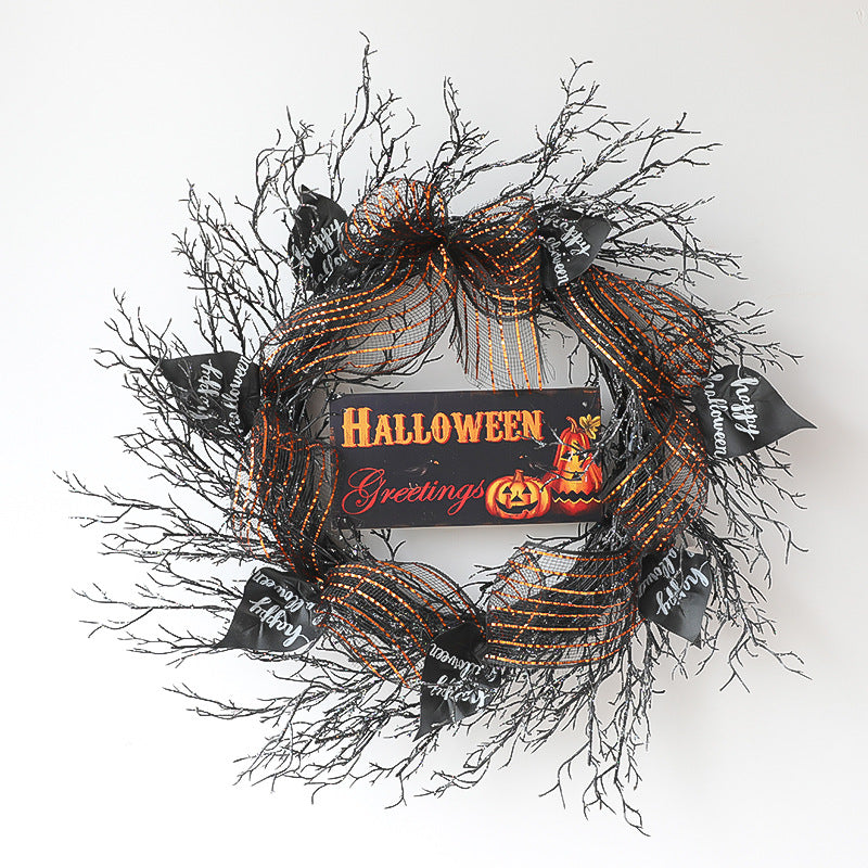 Halloween Dead Twig Vine Wreath 20 Inch Black Artificial Bulk Quantity