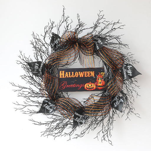 Halloween Dead Twig Vine Wreath 20 Inch Black Artificial Bulk Quantity