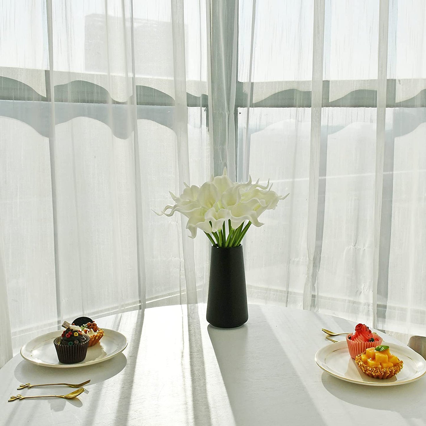 Bulk 20pcs 13.5" Artificial Calla Lily Flowers Pure White Fake Flowers for Mother's Day Wedding Home Decor Wholesale