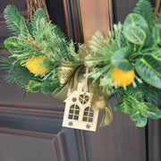Artificial Christmas Lemon Wreath 12 Inch Silk Fruit Decor