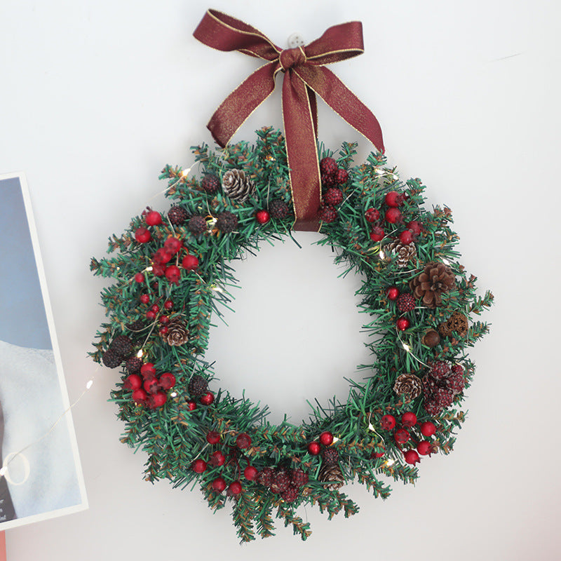 Christmas Red Berry Wreath 12 Inch Rattan Circle Foam Artificial Holiday Decor