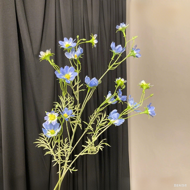 36.7 Inch Artificial Cosmos Flowers, Lifelike Silk Cosmos Blooms for Home Decor, 1 Stem