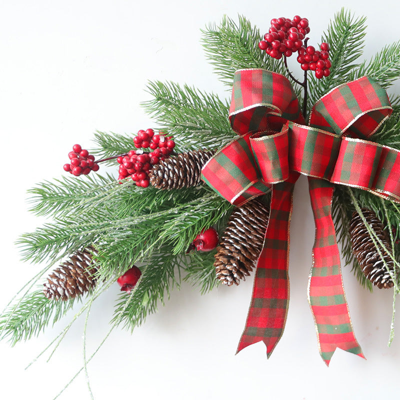 Christmas Horns Vine Wreath 24 Inch Front Door Artificial Holiday Decoration