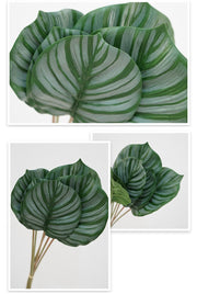 Artificial Calathea Orbifolia Turtle Leaf 6 Stems 22 Inch Tropical Silk Plant