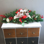 Christmas Horns Vine Glowing Wreath 24 Inch Artificial Lighted Holiday Decoration