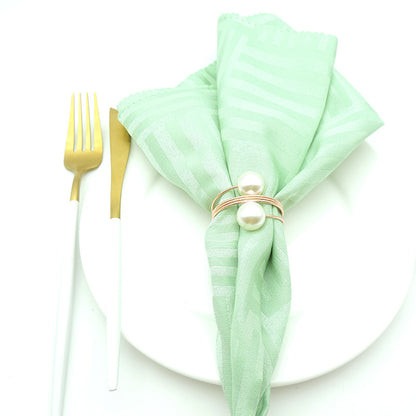 Bulk 10 Pcs Elegant Spiral Faux Pearl Napkin Rings - Perfect for Weddings and Party Table Decor Wholesale