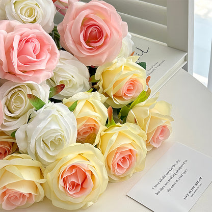 Event Artificial Rose Stems, 20in Single-Stem Roses for Venue Styling, Multiple Colors