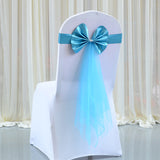 Bulk 10 Pcs Elasticity Chair Sashes Organza Bow Banquet Party Decoration Wholesale