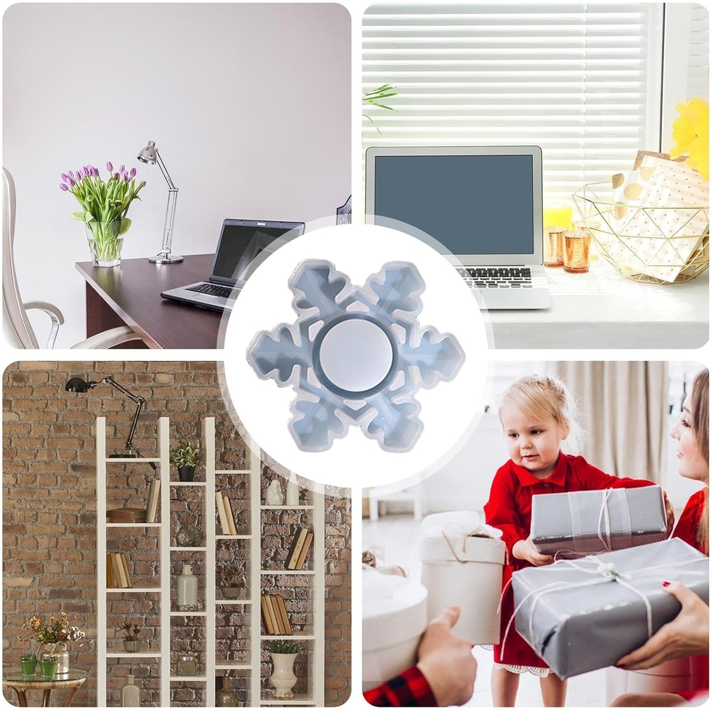 Bulk Snowflake Candle Holder Silicone Mold Resin Snowflake Candle Stand Mold for Home Decor and Craft Projects Wholesale