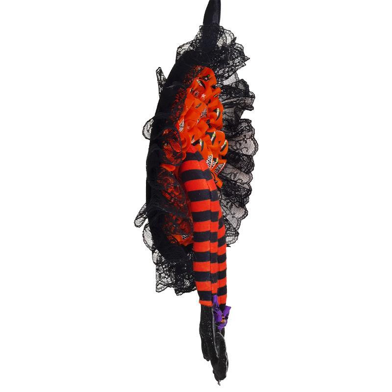 10 Inch Black Mesh Witch Leg Wreath for Halloween Crafts, Artificial, Bulk Quantity
