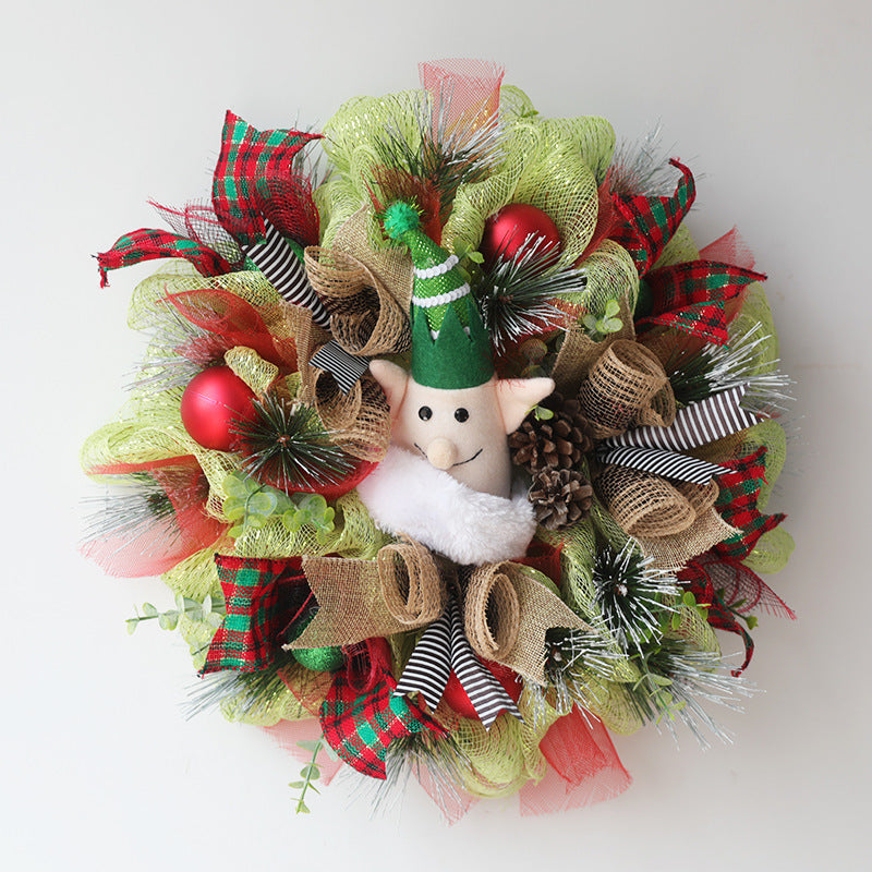 16 Inch Artificial Christmas Elf Wreath Bulk Quantity Holiday Decoration