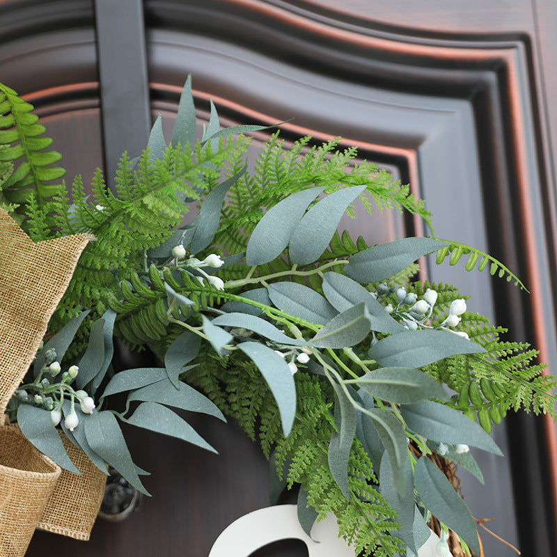 Christmas Artificial Letter Wreath 16 Inch and 12 Inch Decorative Holiday Decor