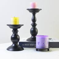 Bulk Black Metal Pillar Candle Holders for Home Table  Bedroom Livingroom Wedding Decor Wholesale