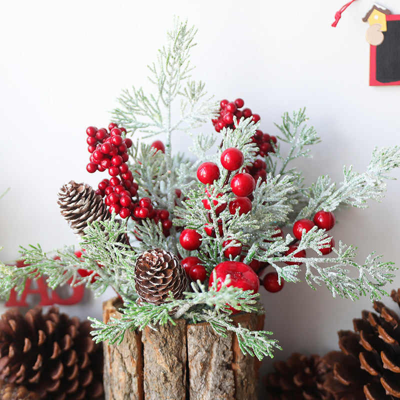Christmas Artificial Red Berry Pine Ornament 15 Inch and 12 Inch Decorative Stems