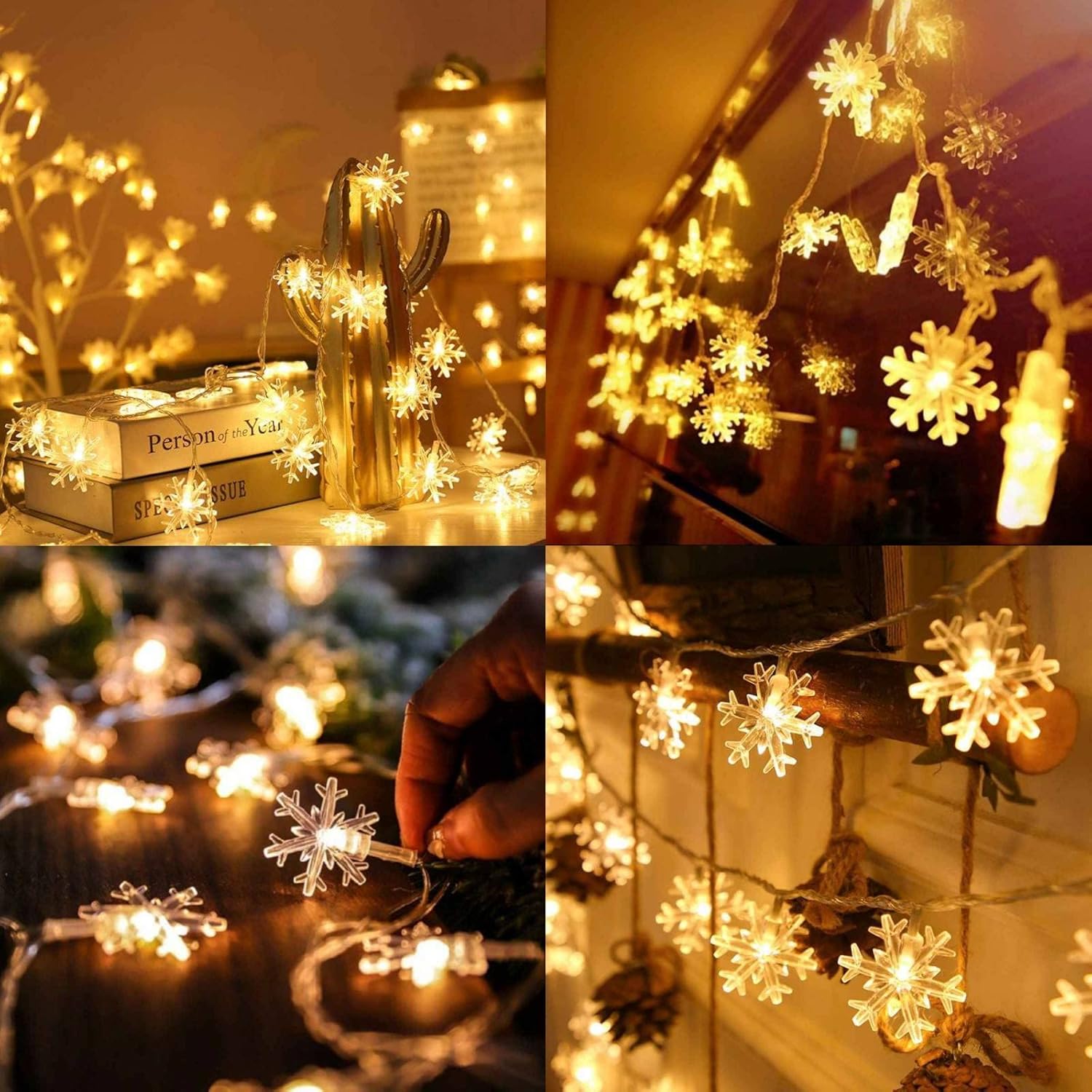 Bulk 20FT 40 LED Snowflake String Lights Battery Operated Fairy Lights for Xmas Tree Bedroom Party Home Indoor Outdoor Decor Wholesale