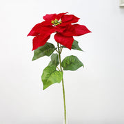 5 Sizes Bulk Artificial Velvet Poinsettia Stems Bushes Silk Christmas Flowers