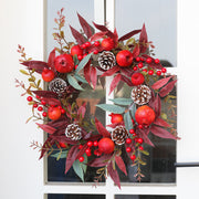 Pomegranate Artificial Wreath 14 Inch Autumn Winter Thanksgiving Decor Bulk Quantity