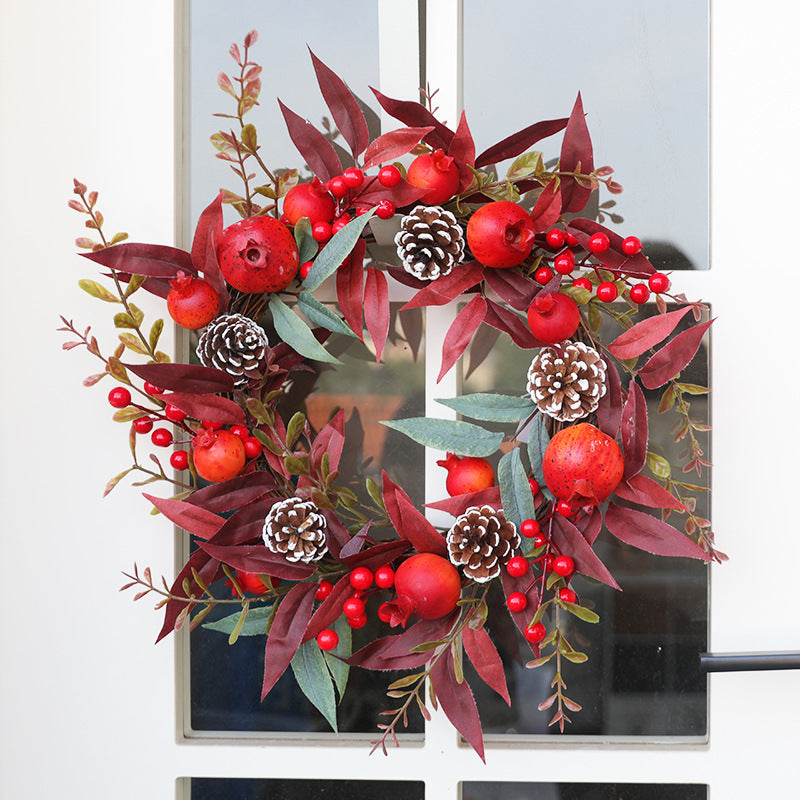 Pomegranate Artificial Wreath 14 Inch Autumn Winter Thanksgiving Decor Bulk Quantity