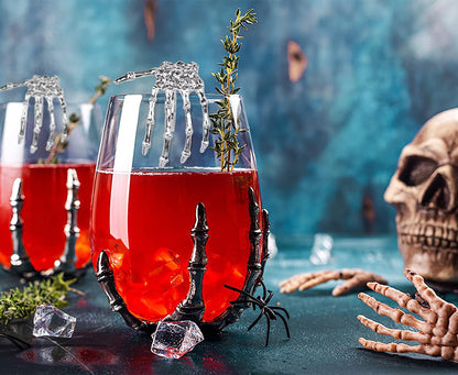 Bulk 8 Pcs Skeleton Claw Napkin Rings for Halloween Spooky Table Decor for Home Parties Birthdays Bars and Festive Events Wholesale