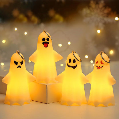 Halloween Decorations LED Ghost Hanging Lights Illuminated Ghost Ornaments for Indoor and Outdoor Use Perfect for Courtyards Gardens and Trees