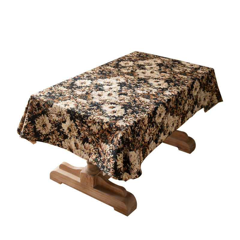 Bulk Bohemian Oil Painting Style Thick Tablecloth Decorative and Durable Table Cover Wholesale