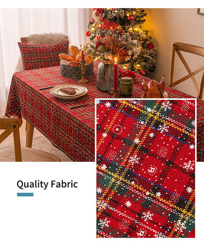 Bulk Christmas Plaid Snowflakes Tablecloths for Christmas Party Decor Wholesale