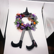 Halloween Purple Witch Leg Artificial Wreath 13 Inch Vintage Style Bulk Wholesale