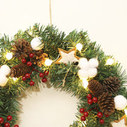Christmas Pine Cones Garland with LED Lights, Artificial 12", 16", 20" Decorative Holiday Decor