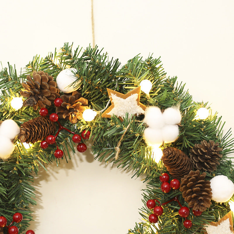 Christmas Pine Cones Garland with LED Lights, Artificial 12", 16", 20" Decorative Holiday Decor