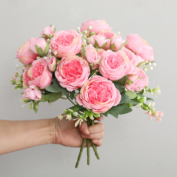 4 Packs 12 Inch Artificial Peony Bush Stems Bulk Silk Flower Bouquet