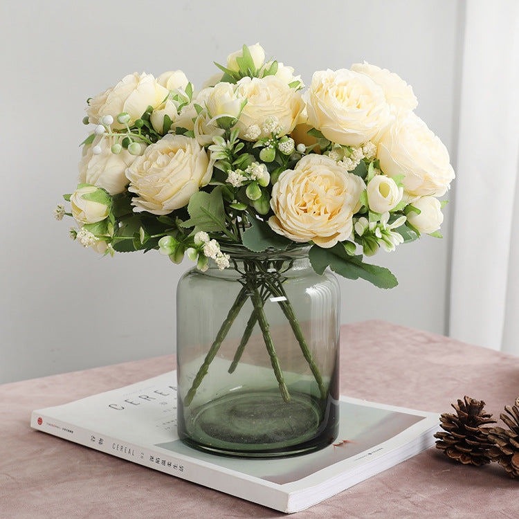 4 Packs 12 Inch Artificial Peony Bush Stems Bulk Silk Flower Bouquet