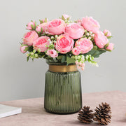 4 Packs 12 Inch Artificial Peony Bush Stems Bulk Silk Flower Bouquet