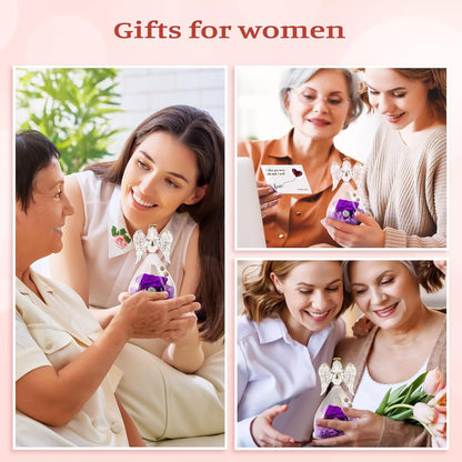 Bulk Praying Angel Rose Figurine with Preserved Flower Gift for Women Mom Grandma Valentine's Day Mother's Day Birthday Wholesale