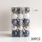 Blue Glitter Christmas Ball Ornaments Set, 12 Pcs Hanging Decorations for Tree, Holiday Home Decor