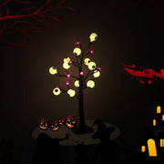 Halloween Tree with Lights 1 Pc Spooky Eyeball Ghost Spider Artificial Decoration