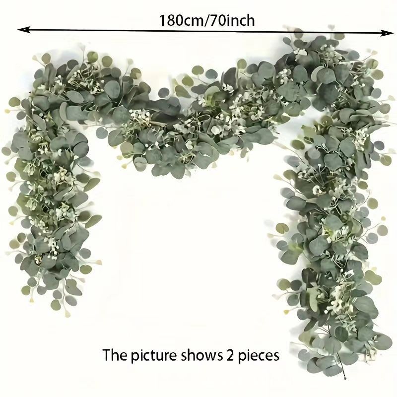 Bulk 2 Pack Eucalyptus Garland 5.91 Ft Artificial Greenery Garland Vines for Wedding Party Home Table Decor Wholesale