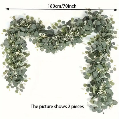 Bulk 2 Pack Eucalyptus Garland 5.91 Ft Artificial Greenery Garland Vines for Wedding Party Home Table Decor Wholesale