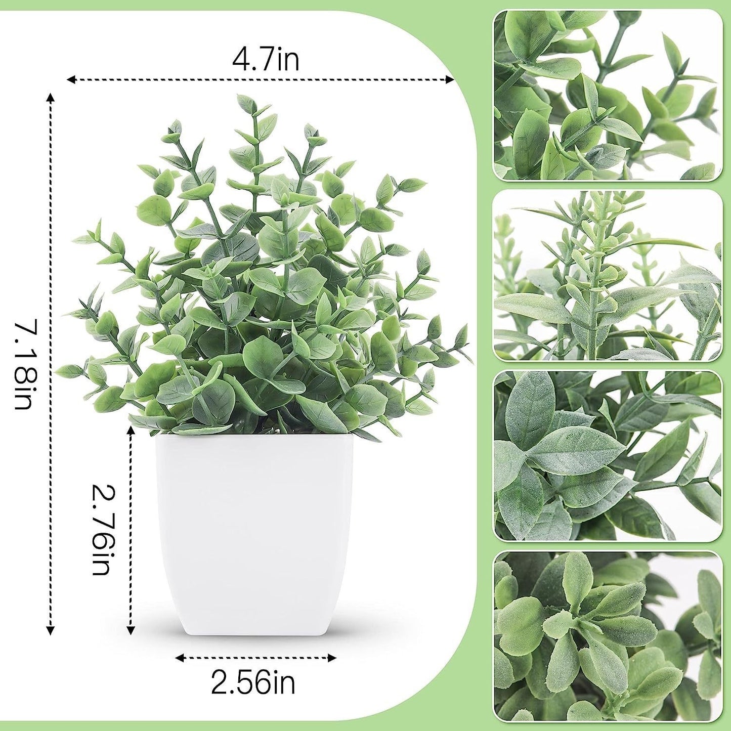Bulk 4 Pack Mini Artificial Potted Plants Fake Greenery for Indoor Home Table Bedroom and Farmhouse Decor Wholesale