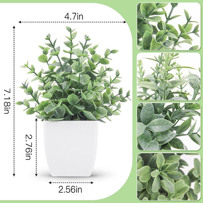 Bulk 4 Pack Mini Artificial Potted Plants Fake Greenery for Indoor Home Table Bedroom and Farmhouse Decor Wholesale