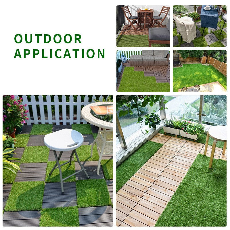Artificial Grass Panels 11 Inch Bulk Faux Greenery Square Detachable Splice Decoration