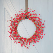 Artificial Christmas Red Berry Wreath 20 Inch Holiday Decoration