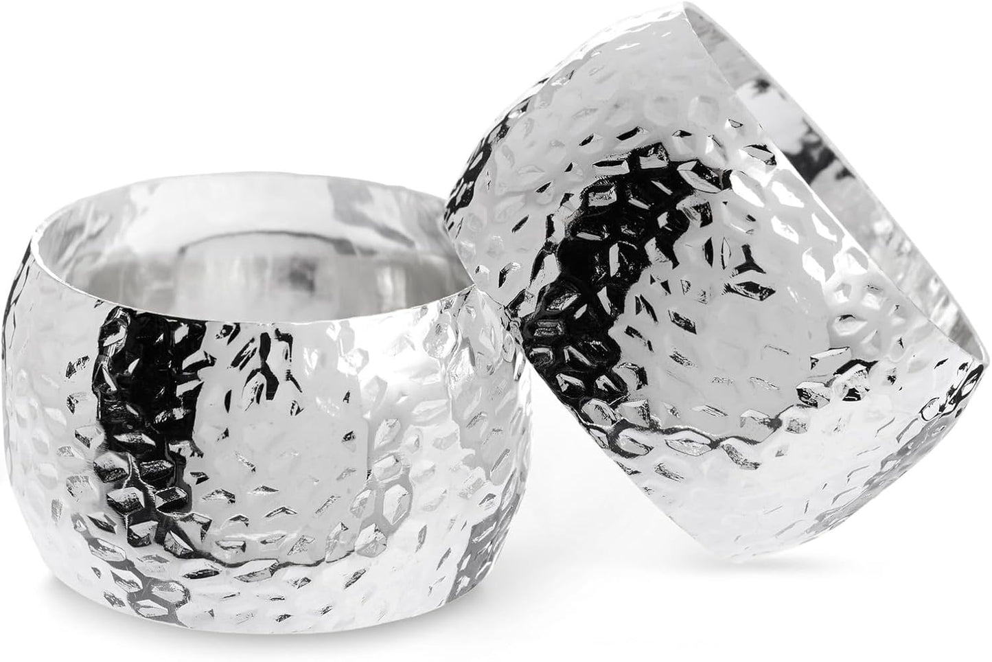 Bulk 12 Pcs Silver Napkin Rings Napkin Holders for Weddings Party Decorations and Table Settings Wholesale