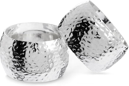 Bulk 12 Pcs Silver Napkin Rings Napkin Holders for Weddings Party Decorations and Table Settings Wholesale