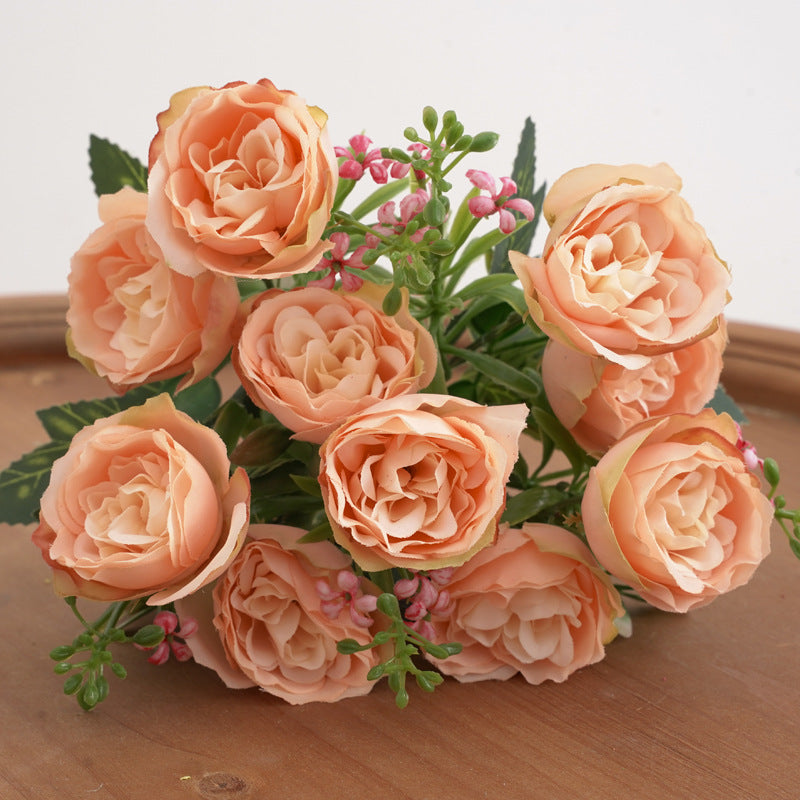 Wedding Floral Backdrop Artificial Peony Bush - 11.8" 10-Head Silk Decor for Venue Styling