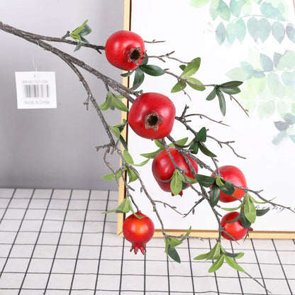 Event Artificial Pomegranate Branches, 32.7in Decorative Fruit Stems for Venue Styling