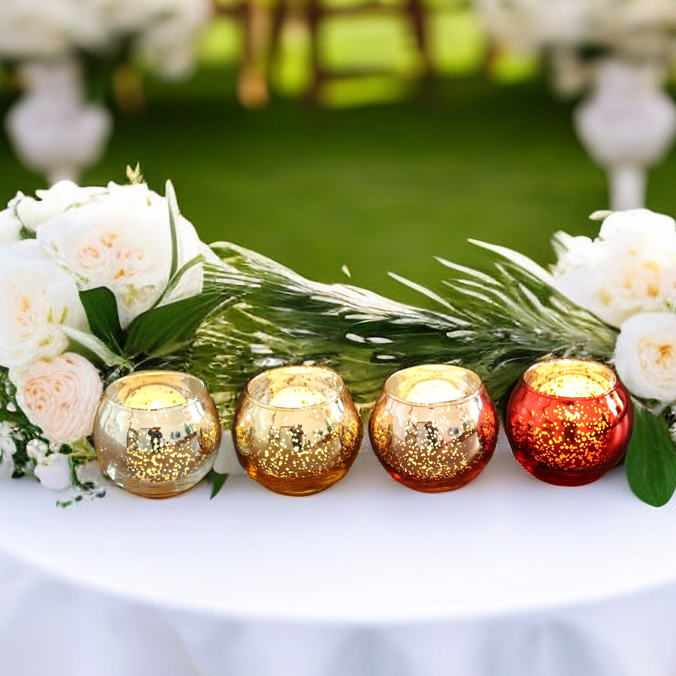 Bulk 12 PCS Electroplated Glass Ball Tealight Candle Holders For Wedding Bridal Shower and Party Table Centerpieces Home Decor Wholesale